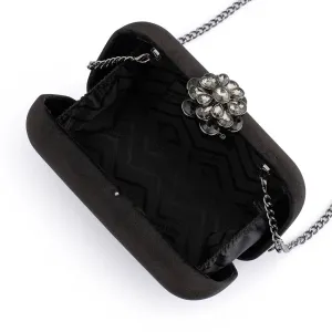 Emilia Velvet Clutch Bag | Black