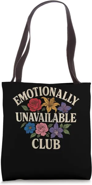 Emotionally Club Floral Typography Tote Bag