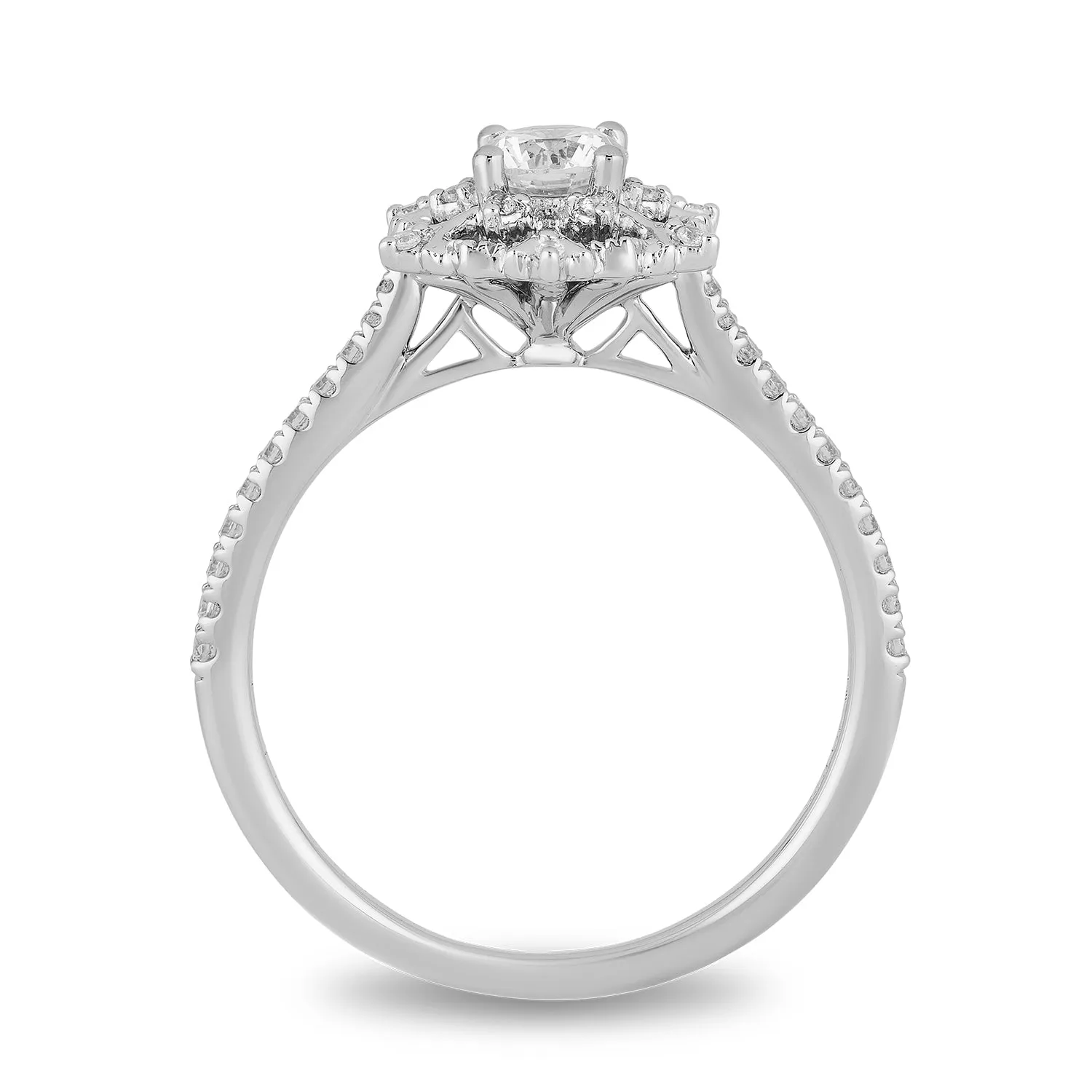 Enchanted Disney Fine Jewelry 14K White Gold with 1/2 CTTW Diamond Elsa Engagement Ring