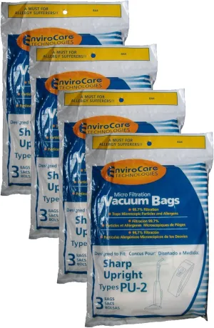 EnviroCare Replacement Micro Filtration Vacuum Cleaner Dust Bags designed to fit Sharp PU-2 Uprights