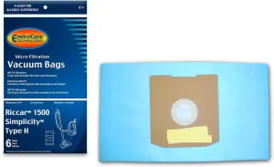 EnviroCare Replacement Vacuum Cleaner Bags Designed To Fit Riccar Simplicity Type H, Canister Vacuum Cleaners, 12 Bags