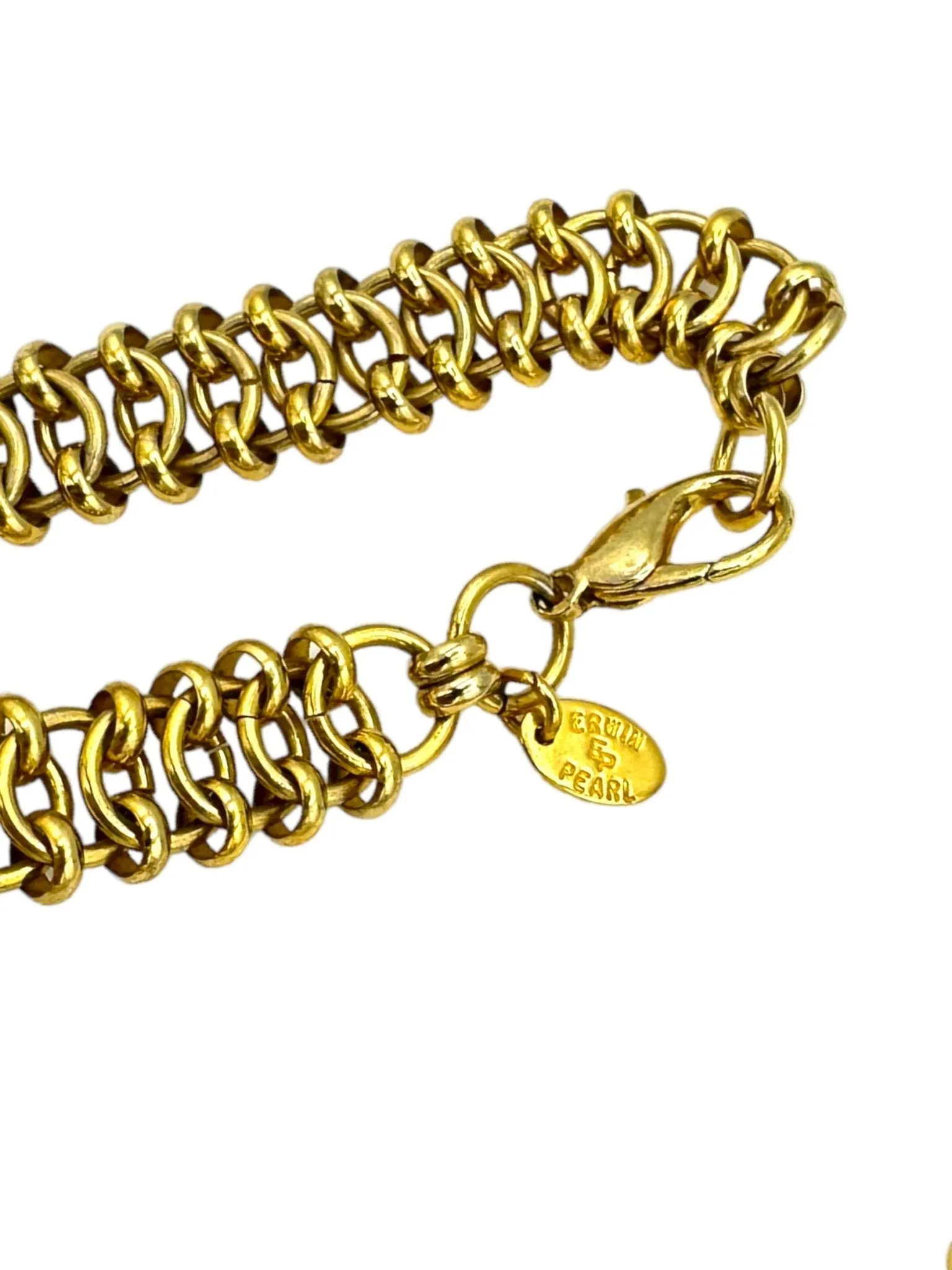 Erwin Pearl Classic Gold Double Link Gold Layering Necklace