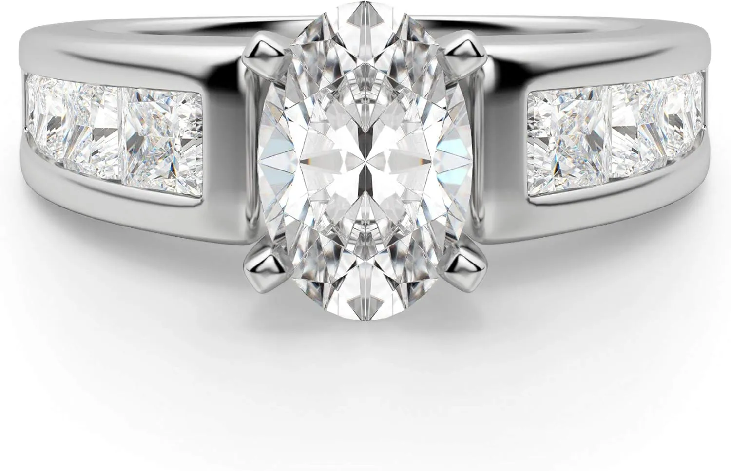 Escada Engagement Ring, Oval Cut 2.50CT, VVS1 Clarity, Colorless Moissanite Ring, 925 Sterling Silver Ring, Promise Ring, Wedding Ring, Perfact for Gift Or As You Want