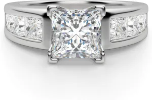Escada Princess Cut 1.75CT, VVS1 Clarity, Colorless Moissanite Diamond, 925 Sterling Silver Ring, Promise Ring, Engagement Ring, Wedding Ring