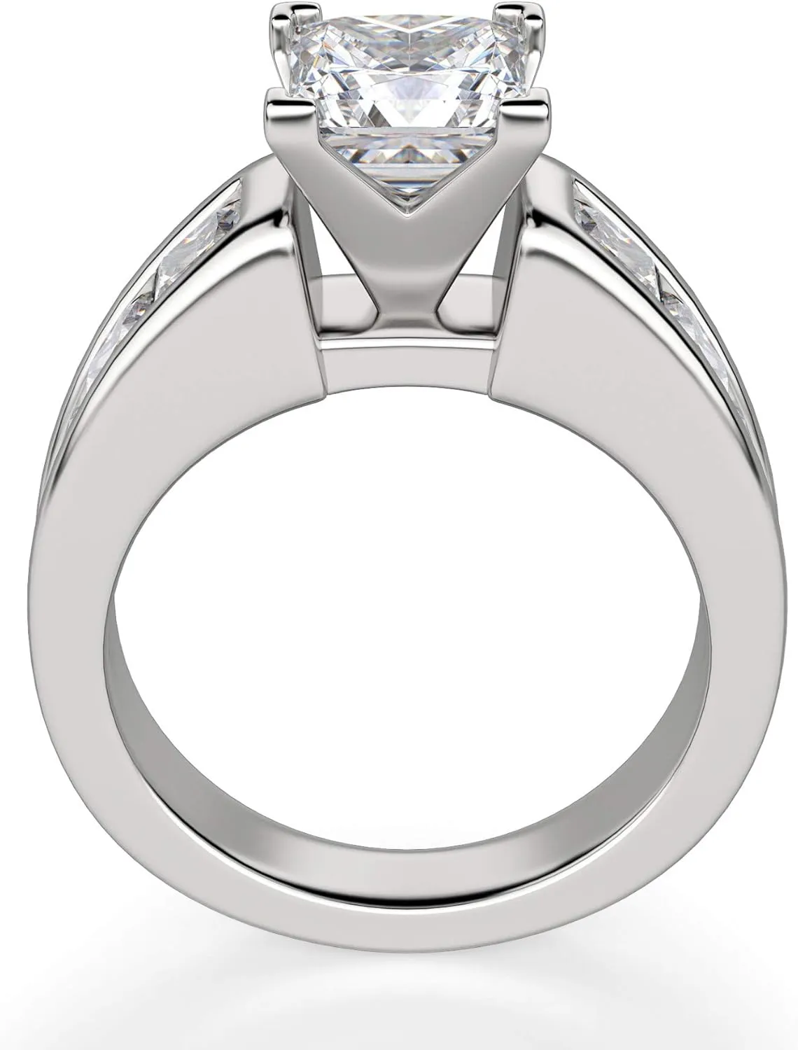 Escada Princess Cut 1.75CT, VVS1 Clarity, Colorless Moissanite Diamond, 925 Sterling Silver Ring, Promise Ring, Engagement Ring, Wedding Ring