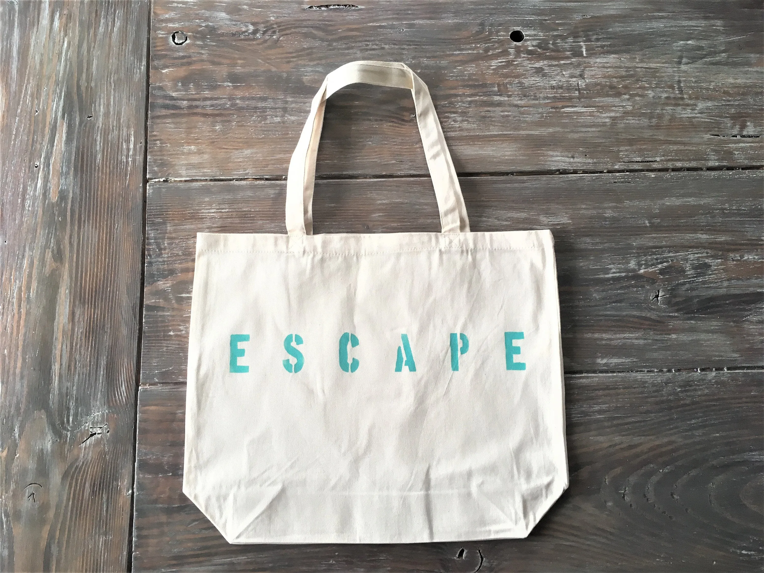 ESCAPE over sized canvas tote