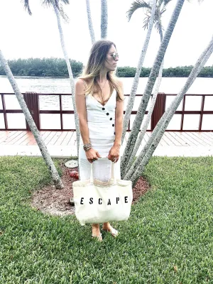 ESCAPE over sized canvas tote
