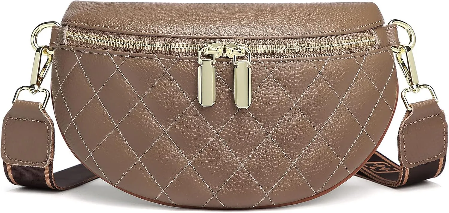 Eslcorri Small Crossbody Sling Bag for Women Trendy - Fanny Packs Leather Chest Belt Bum Bag Anti Theft Purse for Travel