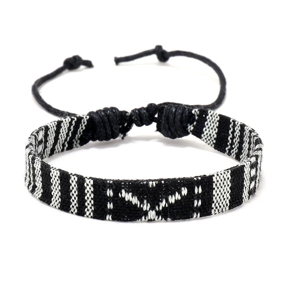 Ethnic Friendship Drawstring Bracelet Retro Bohemian Style