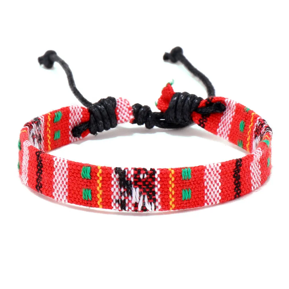 Ethnic Friendship Drawstring Bracelet Retro Bohemian Style