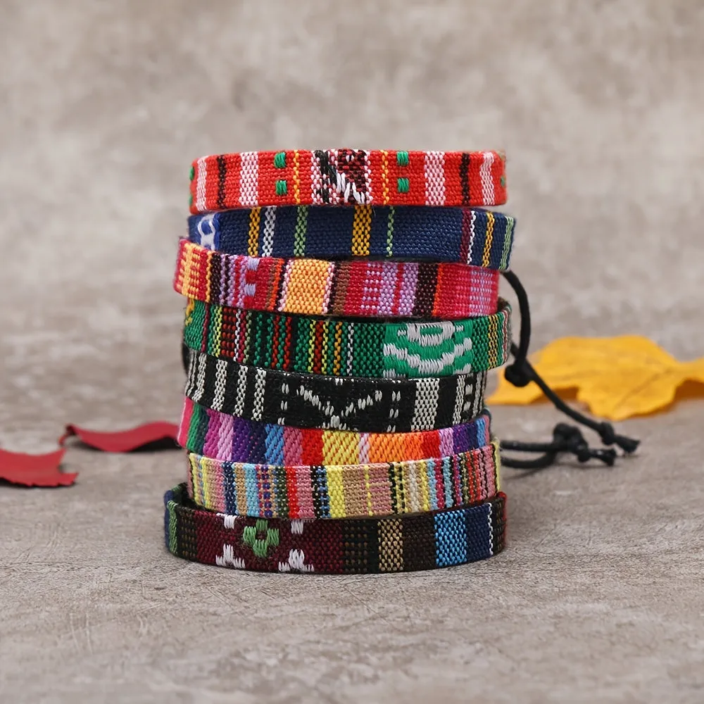 Ethnic Friendship Drawstring Bracelet Retro Bohemian Style