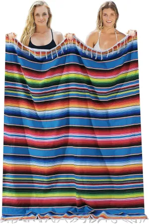 Extra Large Beach Towel Serape Mexican Turkish Picnic Outdoor Camping Blanket XL Big Giant Huge Long Jumbo Wide for 2 Persons Oversized Sand Free Clearance Sandproof Sandless Lightweight Cloud