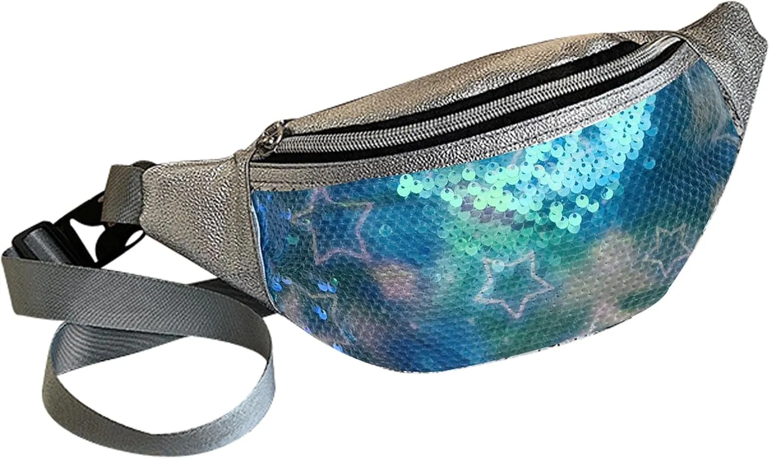 eYLun Women Fanny Pack Belt Bag Crossbody Sequins Waist Bag Bum Bag Lightweight Traveling Waist Bag Pack Green
