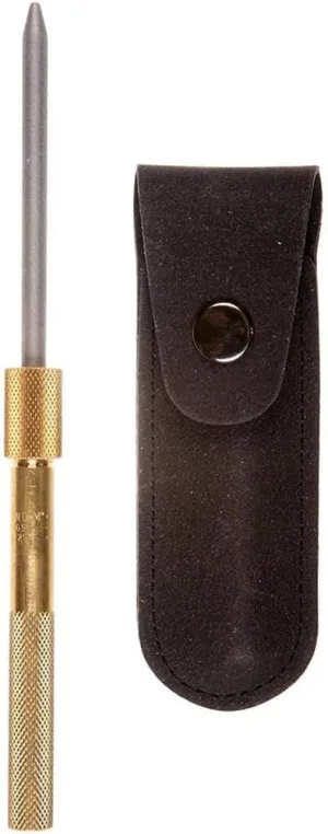 EZE-LAP 3-1/4" x 1/4" Diamond Round Sharpener in Brass Handle