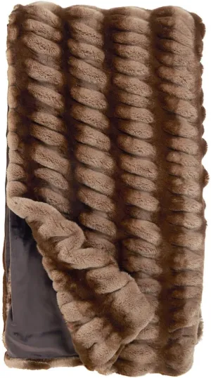 Fabulous-Furs Donna Salyers Couture Collection Caramel Chinchilla Faux Fur Throws, Caramel Chinchilla, 60x60