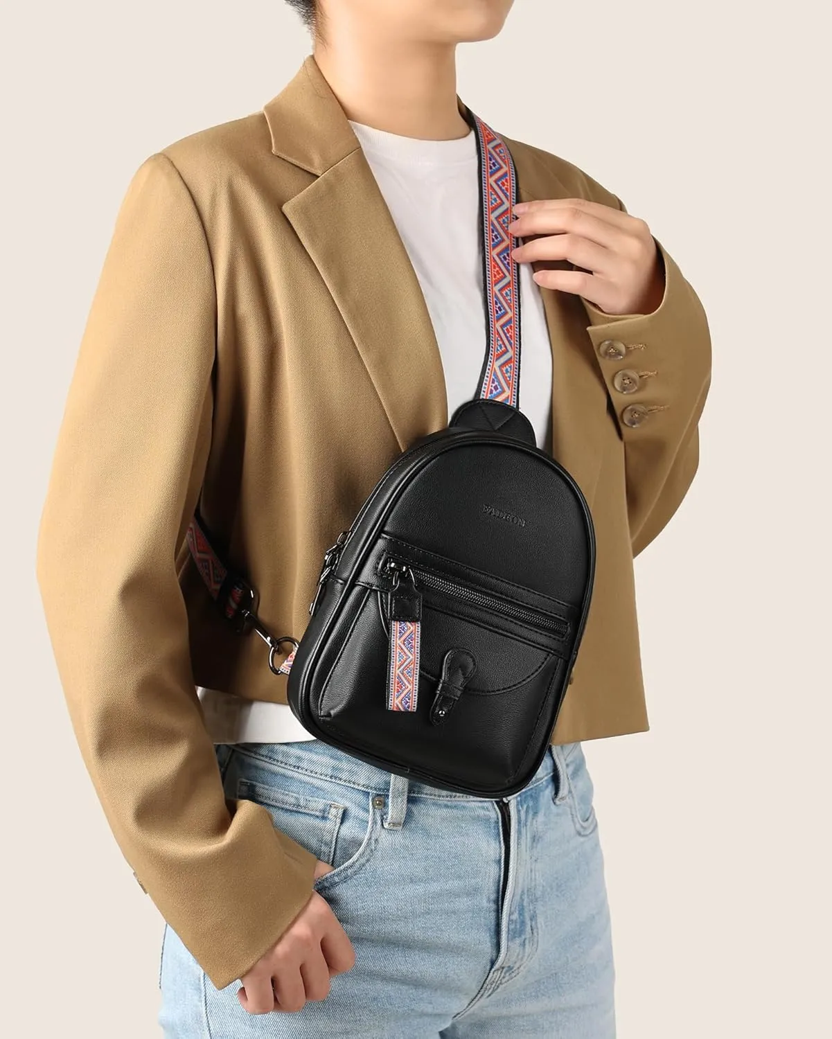 FADEON Small Sling Bag for Women - Mini Crossbody Bag - Designer Sling Purse Cute PU Leather Shoulder Bags