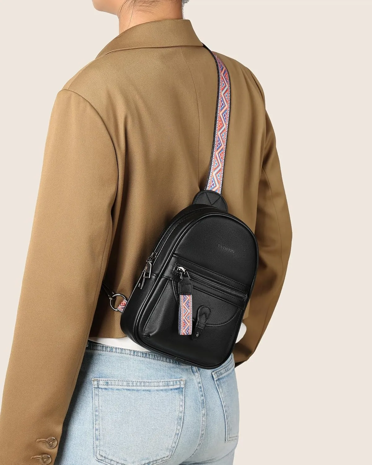FADEON Small Sling Bag for Women - Mini Crossbody Bag - Designer Sling Purse Cute PU Leather Shoulder Bags