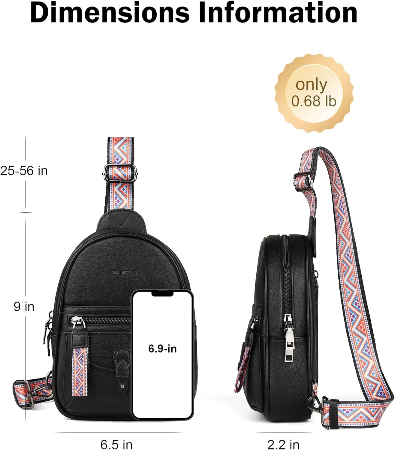 FADEON Small Sling Bag for Women - Mini Crossbody Bag - Designer Sling Purse Cute PU Leather Shoulder Bags