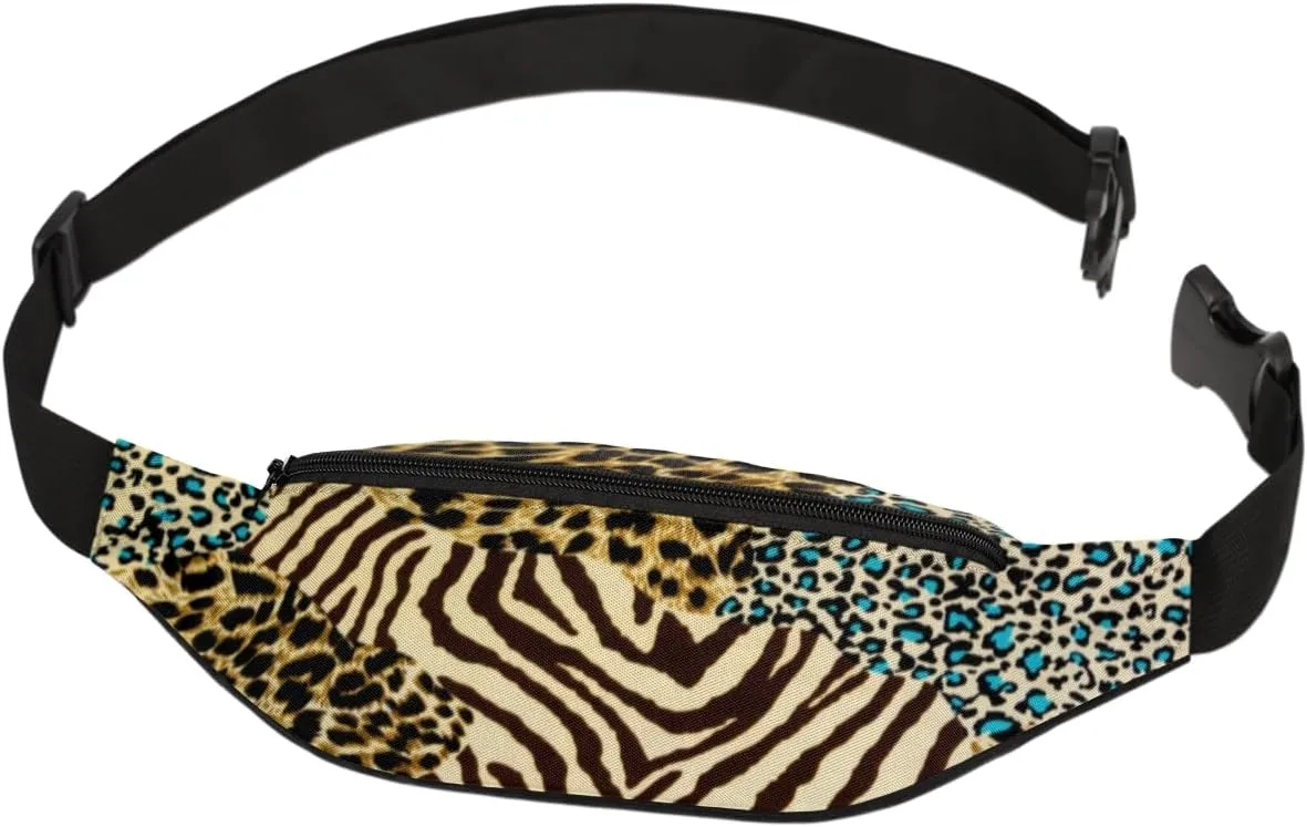 Fanny Pack for Women Men Animal Print Pattern Waist Pack Crossbody Bag with Adjustable Straps for Hiking Running Walking Travel Cycling