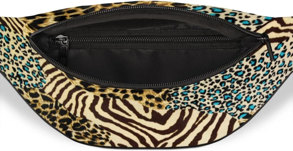 Fanny Pack for Women Men Animal Print Pattern Waist Pack Crossbody Bag with Adjustable Straps for Hiking Running Walking Travel Cycling