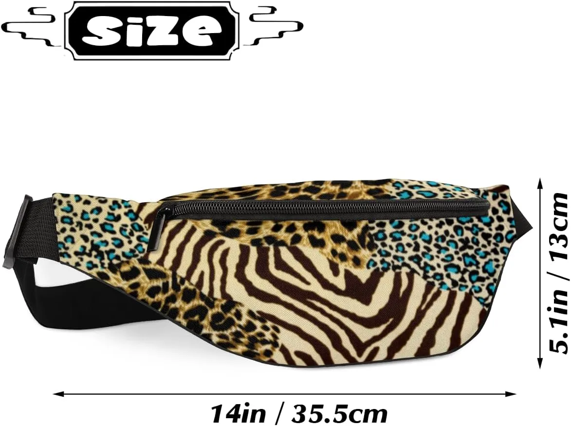 Fanny Pack for Women Men Animal Print Pattern Waist Pack Crossbody Bag with Adjustable Straps for Hiking Running Walking Travel Cycling