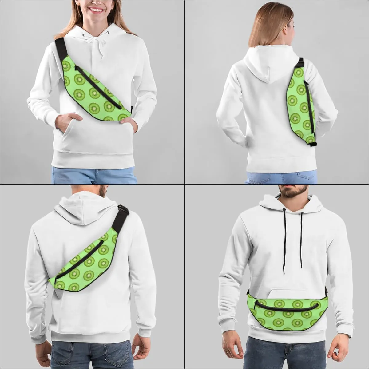 Fanny Pack for Women Men Kiwifruit Waist Pack Crossbody Bag with Adjustable Straps for Hiking Running Walking Travel Cycling