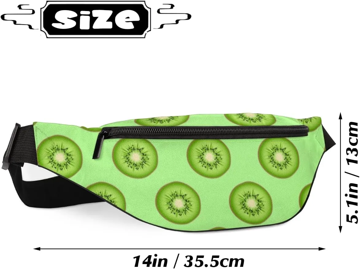 Fanny Pack for Women Men Kiwifruit Waist Pack Crossbody Bag with Adjustable Straps for Hiking Running Walking Travel Cycling