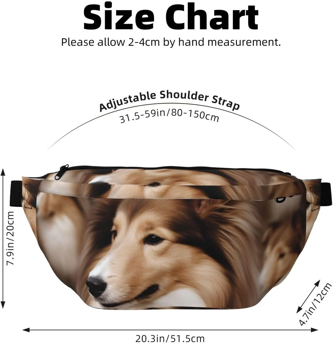 Fanny Pack for Women Men Waist Bag Waterproof Shelties Dog Belt Bag with Adjustable Strap