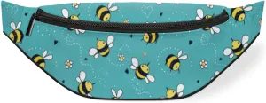 Fanny Pack for Women Men Waist Pack Cartoon Bee Flowers Crossbody Bag with Adjustable Straps for Hiking Running Walking Travel Cycling