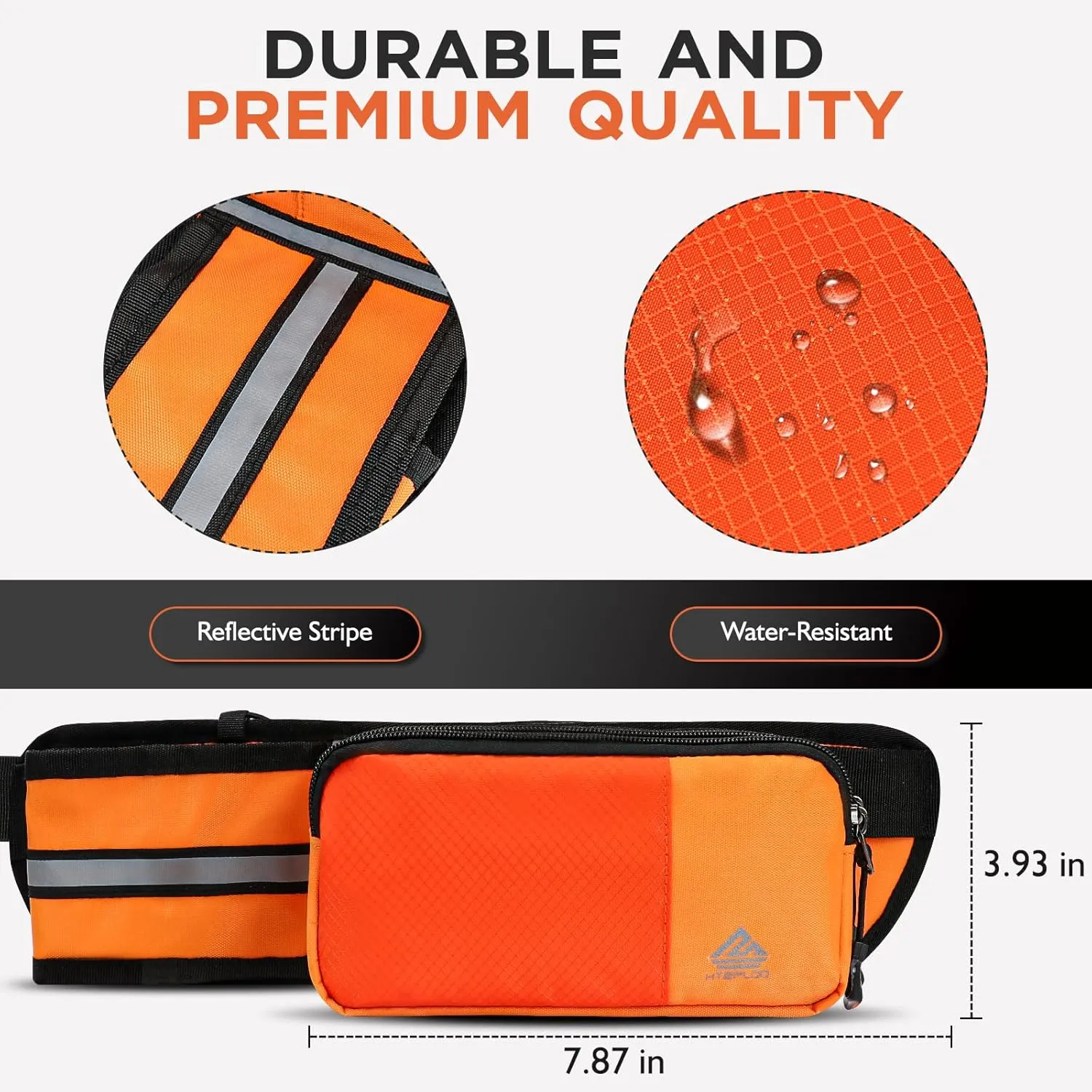 Fanny Pack for Women Men with Water Bottle Holder,Waist Bag for Hiking,Travel,Running,Dog Walking,Workout,Cycling (Orange)