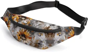 Fanny Packs for Women Men Belt Bag Flower Fragment Image Sling Bag Waterproof Crossbody Bag Fashion Waist Packs