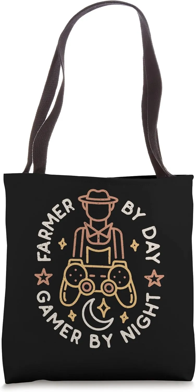 Farmer By Day Gamer By Night - Video Games Farmland Lover Tote Bag