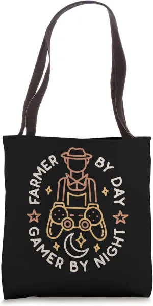 Farmer By Day Gamer By Night - Video Games Farmland Lover Tote Bag
