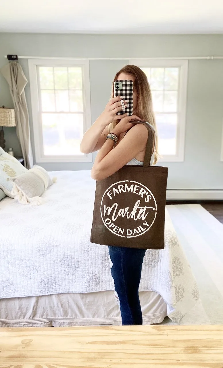 Farmer's Market army green tote