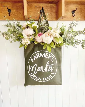 Farmer's Market army green tote