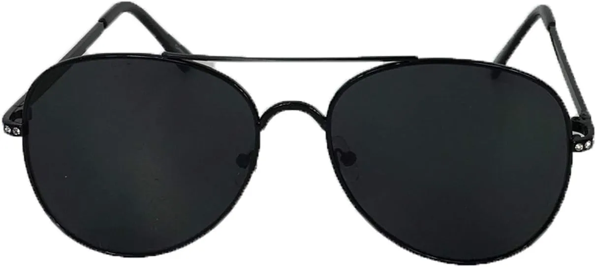 Fashion Culture Unisex Bijou Crystal Embellished 60 mm Aviator Sunglasses