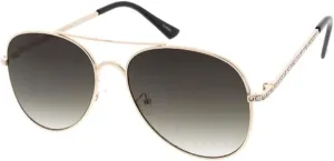 Fashion Culture Unisex Bijou Crystal Embellished 60 mm Aviator Sunglasses
