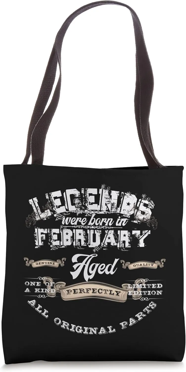 February Birthday B-Day Born in February Distressed Style Tote Bag