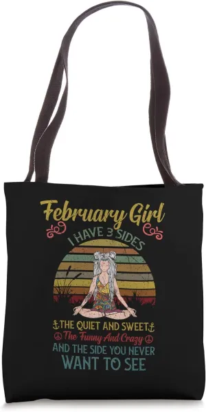 February Girl Sweet Funny Crazy Vintage February Birthday Tote Bag