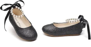 Felix & Flora Girls Toddler Little Ballet Shoes - Flower Girls Mary Jane Flats Dress Shoes Party Wedding