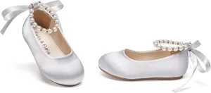 Felix & Flora Girls Toddler Little Ballet Shoes - Flower Girls Mary Jane Flats Dress Shoes Party Wedding