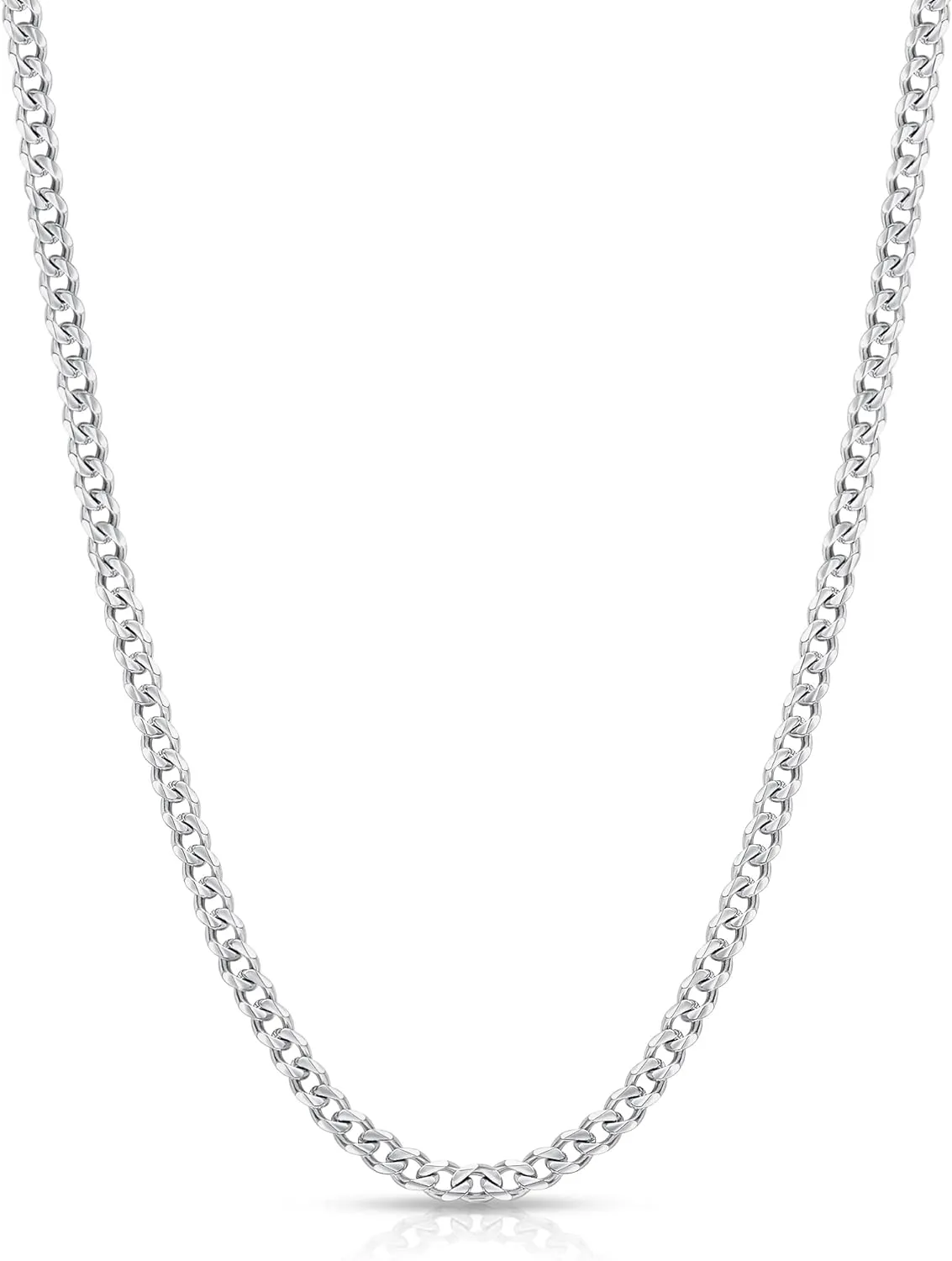 Fiusem 3.5mm Cuban Link Chains for Men, Silver Tone/Black/14K Gold Plated Stainless Steel Necklace Chain, Mens Necklace 16, 18, 20, 22, 24, 26, 28 Inch