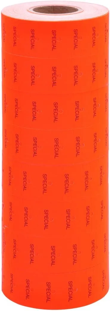 Fluorescent Red with Black "Special" Labels to fit Motex® MX5500 Price Guns 16 Pack (Free Ink roll Included)