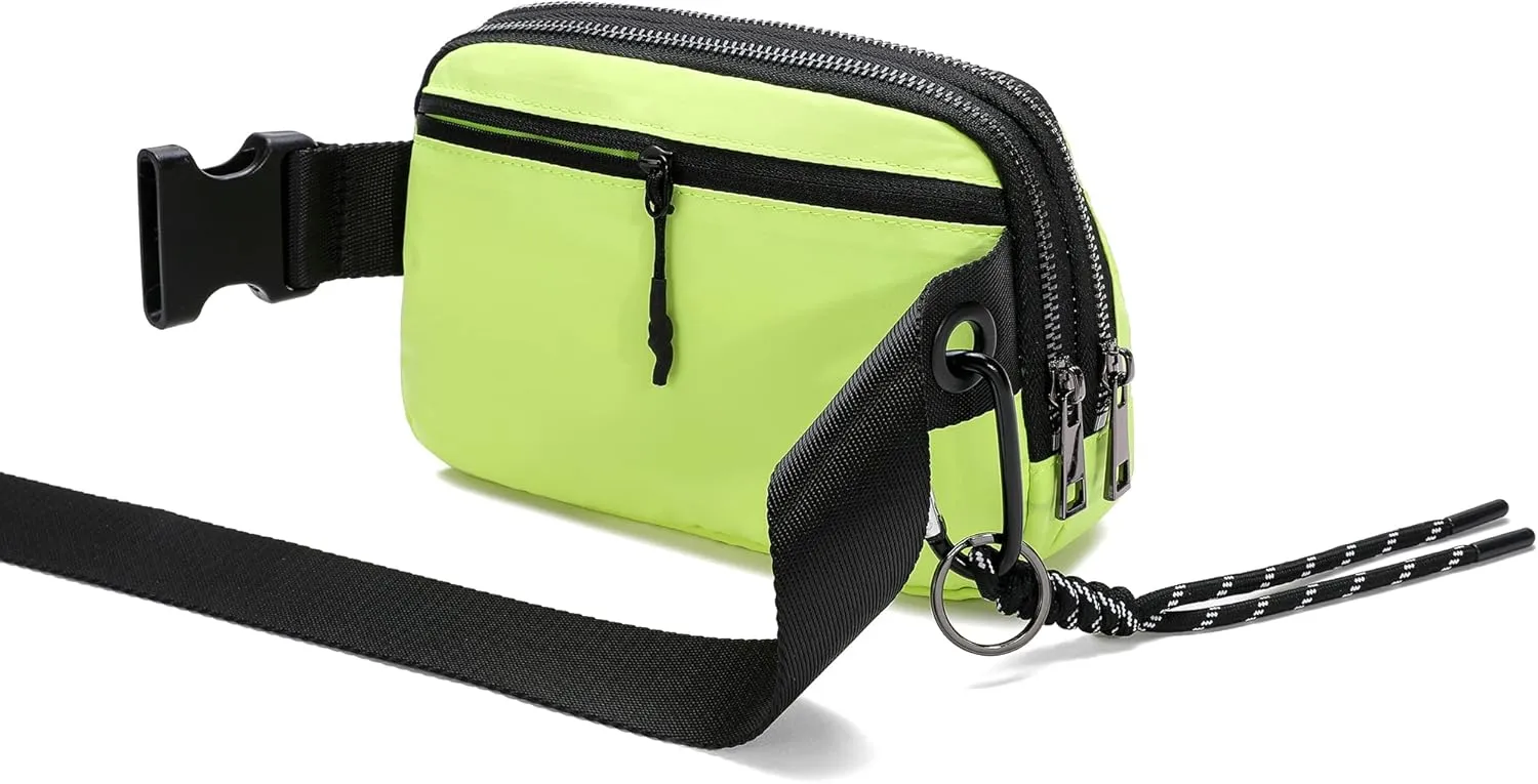 FODOKO Fanny Packs for Women Men, Fashionable Belt Bag Waist Pack for Women with Adjustable Strap, Bum Bag for Running Hiking Travel Workout Fluorescent Green