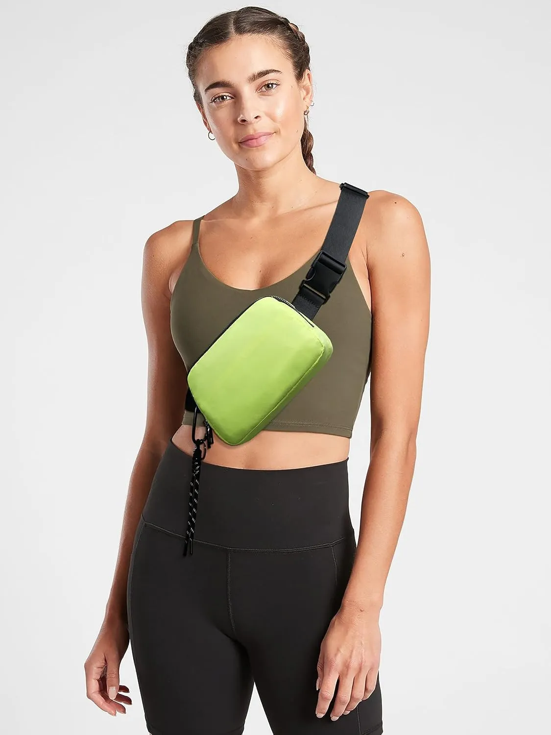 FODOKO Fanny Packs for Women Men, Fashionable Belt Bag Waist Pack for Women with Adjustable Strap, Bum Bag for Running Hiking Travel Workout Fluorescent Green
