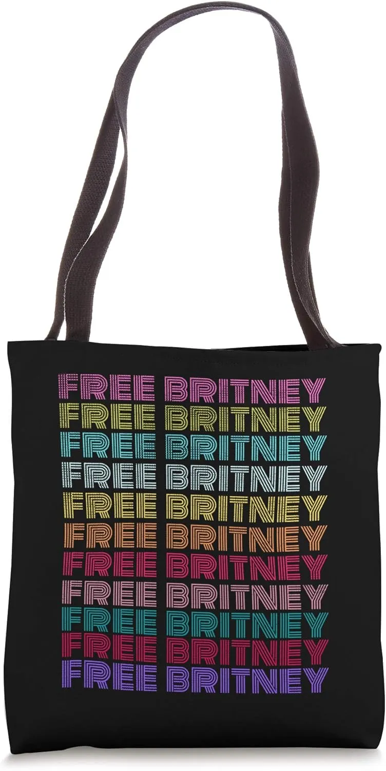 Free Britney Retro Rainbow Vintage Distressed Tote Bag