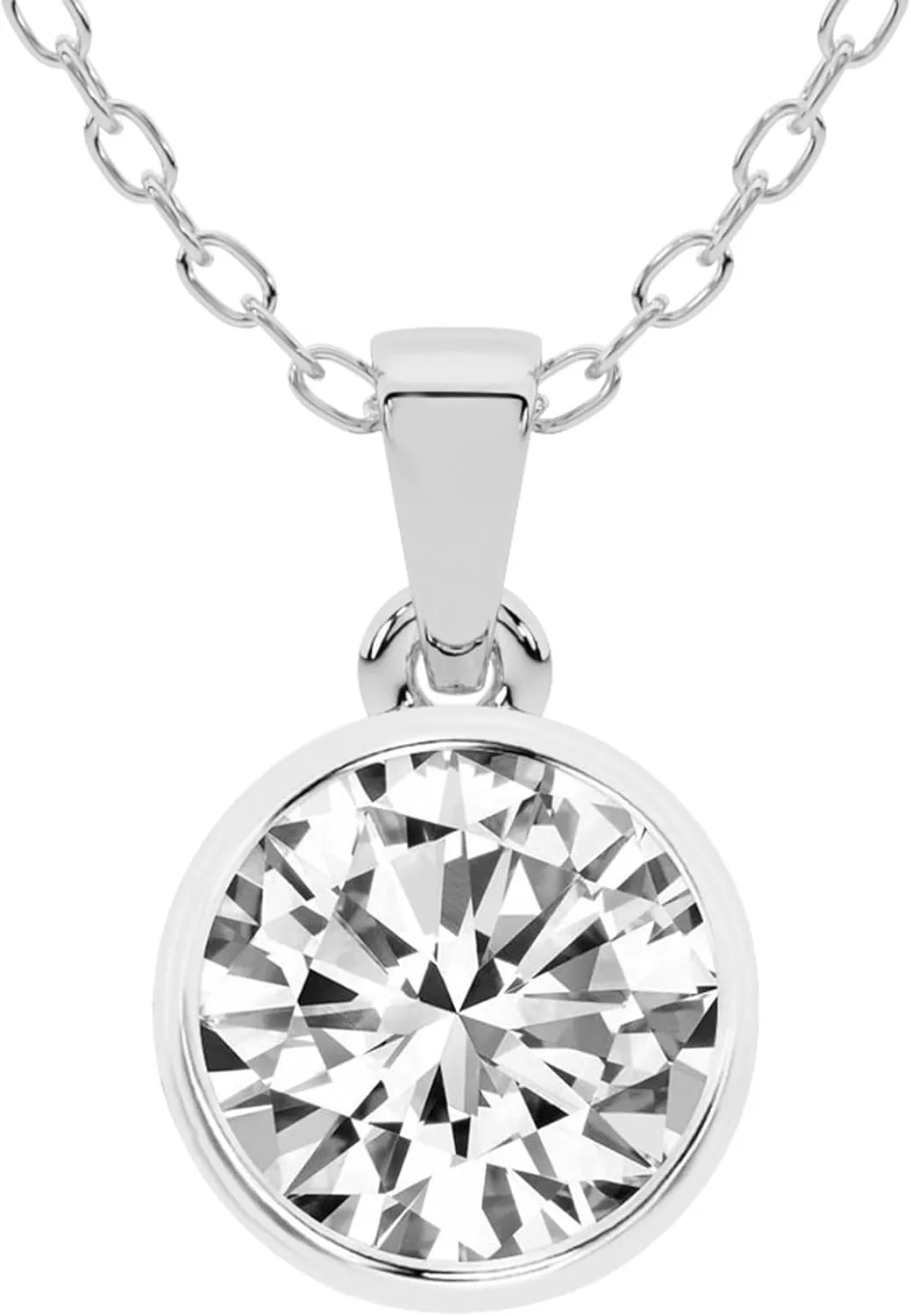 FRIENDLY DIAMONDS 0.75 Carat - 6 Carat IGI Certified Lab Grown Diamond | Allure Bezel Lab Diamond Necklace In 14K Or 18K White, Yellow Or Rose Gold | FG-VS1-VS2 Quality