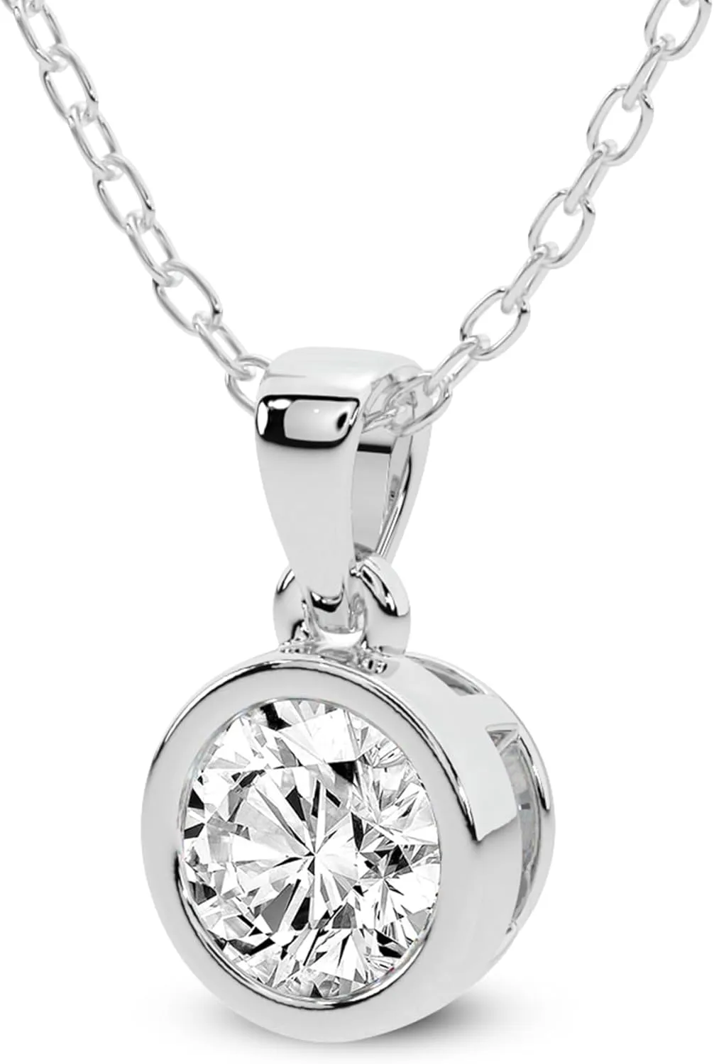 FRIENDLY DIAMONDS 0.75 Carat - 6 Carat IGI Certified Lab Grown Diamond | Allure Bezel Lab Diamond Necklace In 14K Or 18K White, Yellow Or Rose Gold | FG-VS1-VS2 Quality