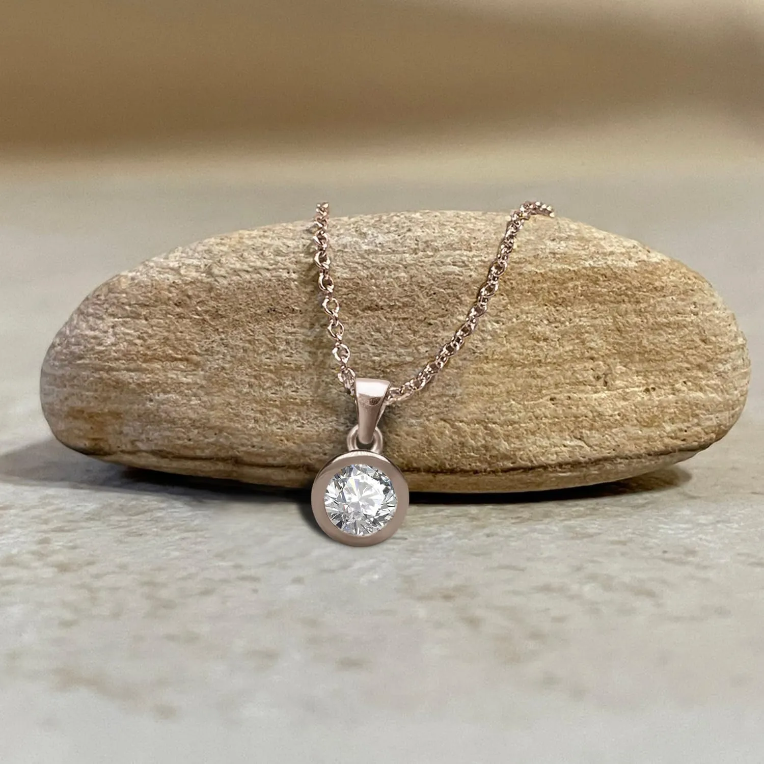 FRIENDLY DIAMONDS 0.75 Carat - 6 Carat IGI Certified Lab Grown Diamond | Allure Bezel Lab Diamond Necklace In 14K Or 18K White, Yellow Or Rose Gold | FG-VS1-VS2 Quality