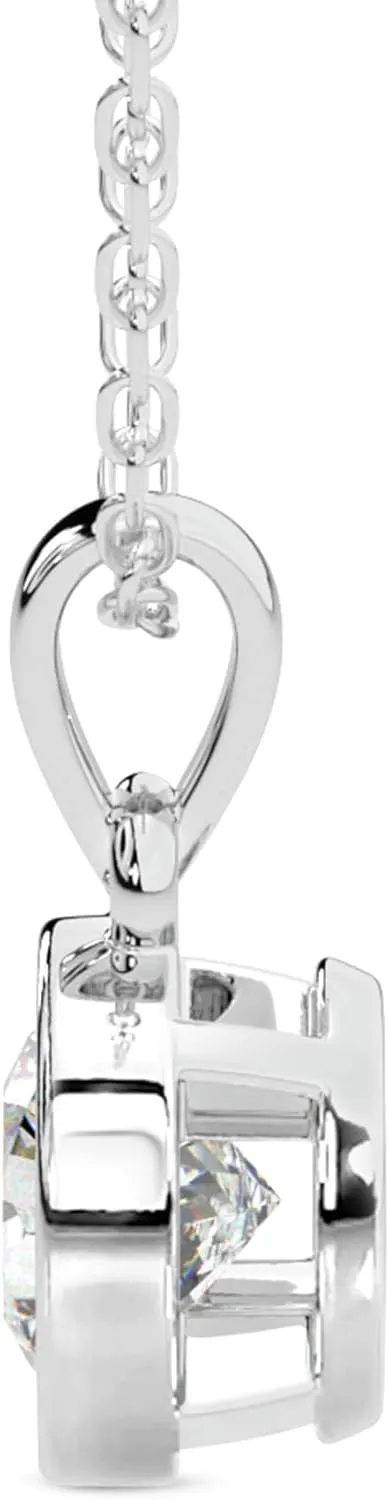 FRIENDLY DIAMONDS 0.75 Carat - 6 Carat IGI Certified Lab Grown Diamond | Allure Bezel Lab Diamond Necklace In 14K Or 18K White, Yellow Or Rose Gold | FG-VS1-VS2 Quality